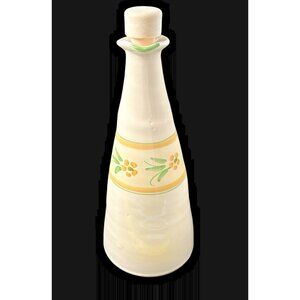 Oil or Vinegar w Stopper Jug 10.5”H Red Clay Stoneware Pottery French Cottage